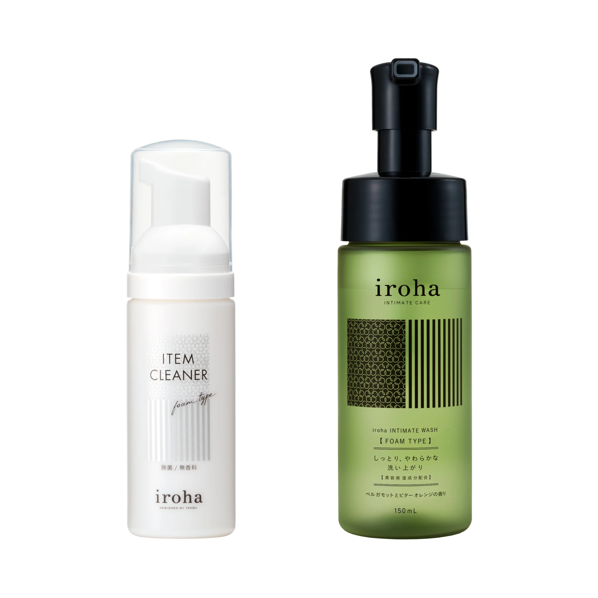 iroha INTIMATE WASH [FOAM TYPE] Bergamot and Bitter Orange & ITEM CLEANER bundle